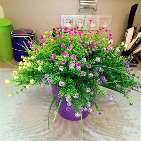 Add some fake flowers in vases to certain spots in your home and give that space an elegant upgrade. 2016 New 1 Branch Small Artificial Plants Grass Fake ...
