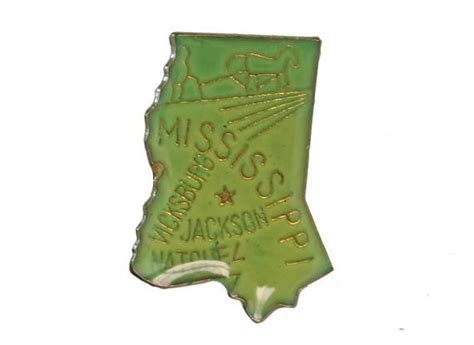 Mississippi State Vintage Enamel Pin Lapel Badge Brooch T Etsy