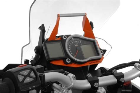 Touratech Gps Mounting Adapter Above Instruments Orange For Ktm 1050