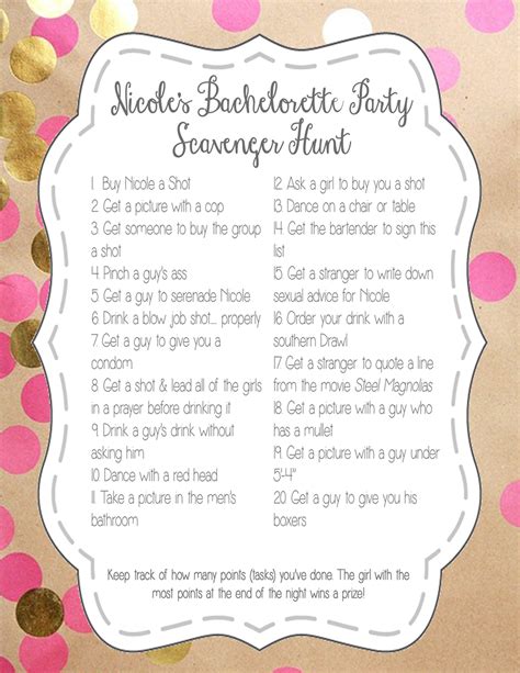 a bachelorette scavenger hunt i mary catherine brown created for my friend s bachelorette