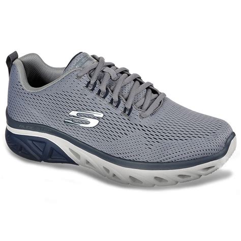 Skechers Glide Sport Step Mens Lace Up Trainers Grey