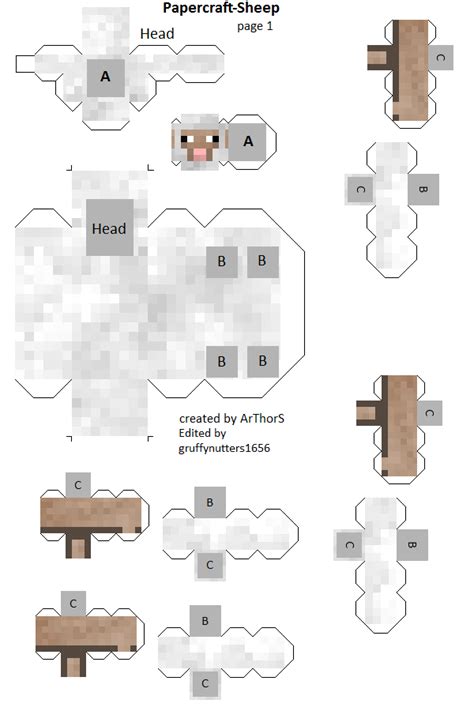 Papercraft Sheep 1 Page Minecraft Printables Minecraft Sheep