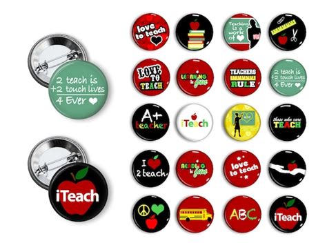 Teacher Pins School Teacher Buttons 125 Inch Pinback Buttons Etsy