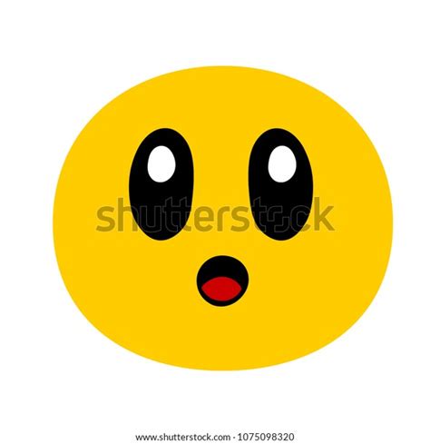 Astonished Face Isolated Stock Vector Royalty Free 1075098320