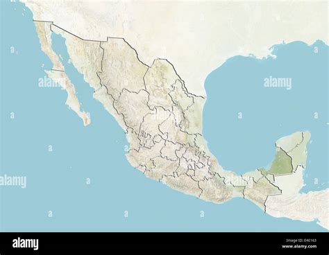 Mexico And The State Of Campeche Relief Map Stock Photo Alamy