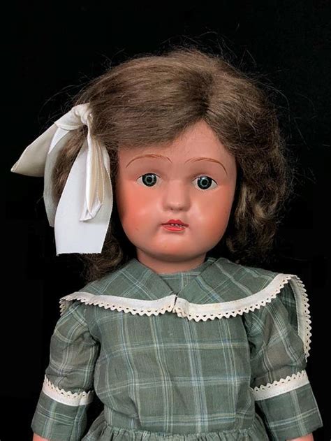 Lot 22 Schoenhut Miss Dolly All Wood Wigged Girl Antique Mohair Wig Nicely Painted