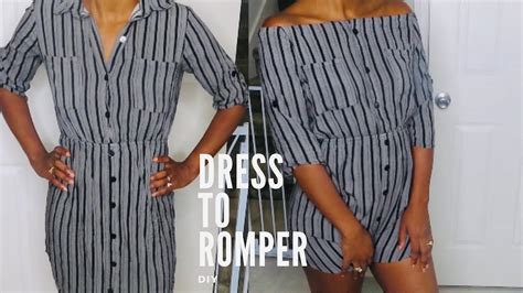 Dress To Romper Diy No Sewing Youtube