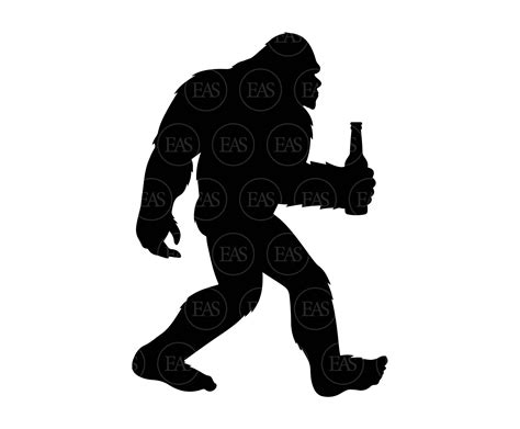 Bigfoot With Beer Bottle Svg Big Foot Svg Drunk Svg Yeti Etsy Ireland