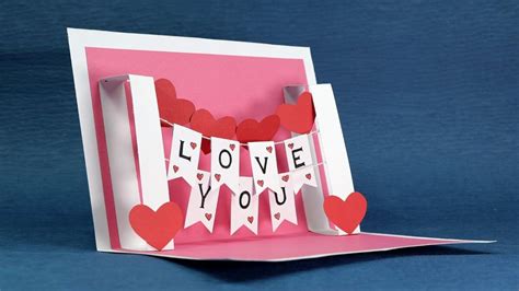 Diy Valentine Card Handmade I Love You Pop Up Card Regarding I Love