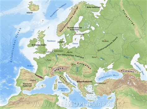 Europa Gebirge Karte