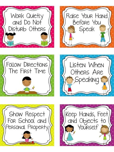 Classroom Rules Posters Dots Or Chevron School Classroom Rules