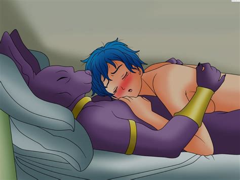 Rule 34 After Sex Anthro On Human Bed Bedroom Bedsheets Beerus Big Breasts Blush Blushing