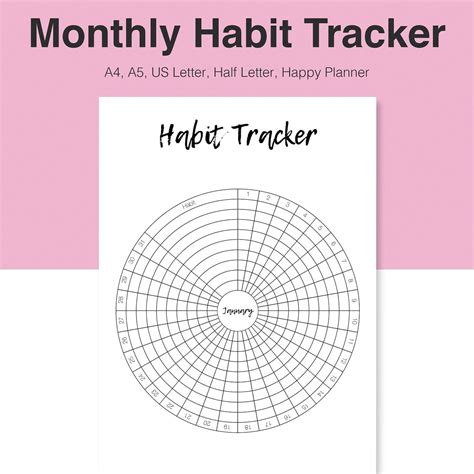 Downloadable Free Printable Circle Habit Tracker Printable Templates Free