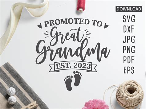 Promoted To Great Grandma Est Svg New Grandma Svg Etsy Canada