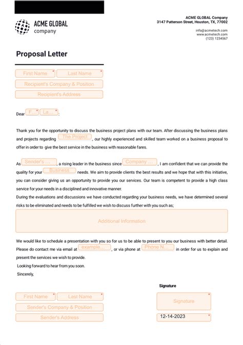 Proposal Letter Template Sign Templates Jotform