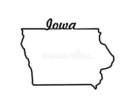 Us State Map Iowa Outline Symbol Vector Illustration Stock Vector