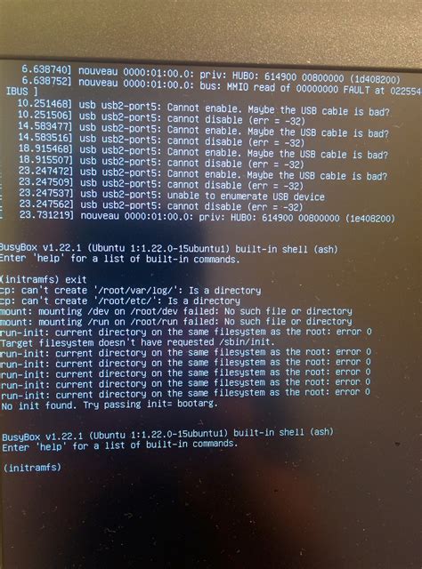 Boot Install Drops To A Initramfs Prompts Busybox Ask Ubuntu