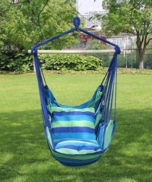 Swing into summer with sorbus® hanging rope hammock chair swing seat! Sorbus Blue Hanging Rope Hammock Chair Swing Seat