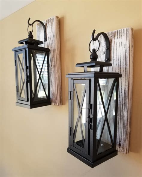 Potterybarn.com has been visited by 100k+ users in the past month Set of 2 MEDIUM Rustic Wall Mounted Lantern Sconces • iD ...