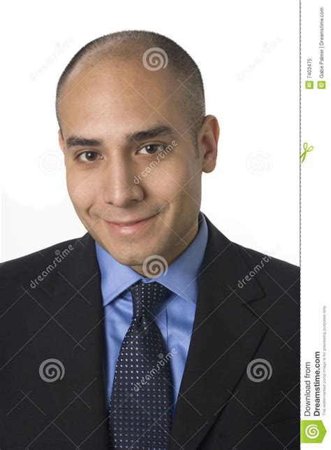 Latino Man Portrait Stock Image Image Of White Buzz 7403475