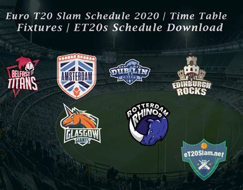 Удобная турнирная таблица чемпионата по футболу: Euro T20 Slam Schedule 2020 | Time Table | Fixtures ...