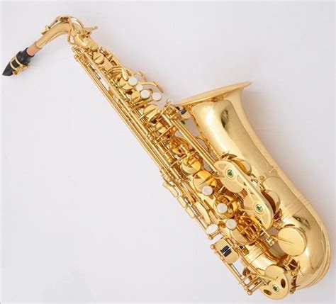 Top Alto Saxophone E Flat Sas 802 Sax Gold Lacquer Excellent High
