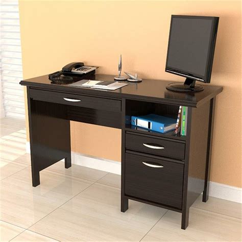 Product titletribesigns l shaped computer desk with file cabinet Contemporary Espresso Computer Desk w Drawers File Cabinet ...