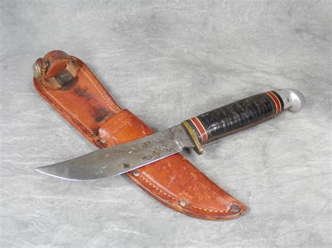 Western Official Boy Scouts Of America Leather Fixed Blade Hunting