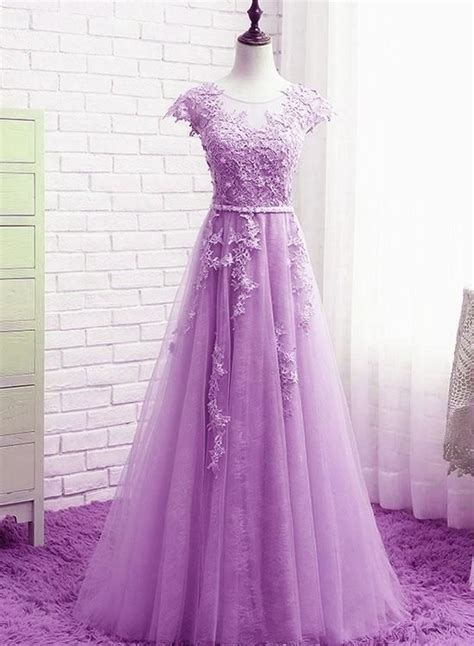 Beautiful Light Purple Long Party Dress A Line New Prom Gown Purple