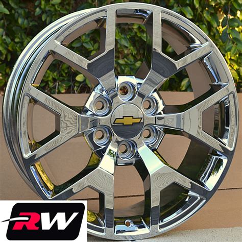 In terms of wheel size, 20 inch chevrolet silverado rims and 22 inch wheels are searched most often on search engines, but 17 inch wheels are the most popular in terms of what people actually buy. 2014 GMC Sierra Wheels Rims Chrome 20 inch 20x9 Chevy ...