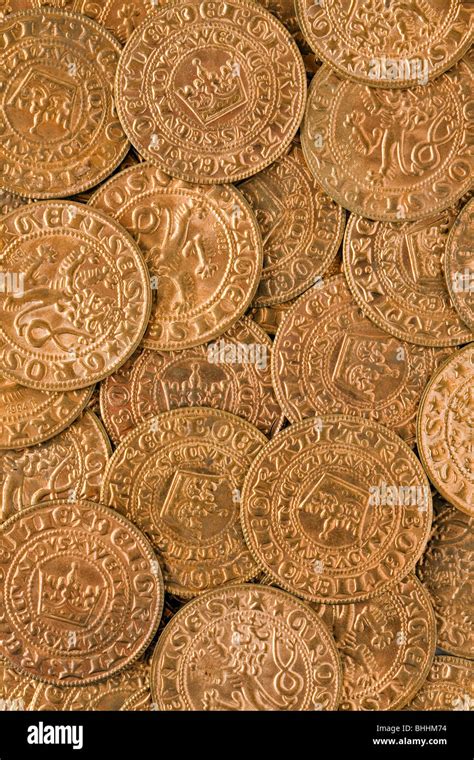 A Lot Of Antique Gold Coins Stock Photo Alamy