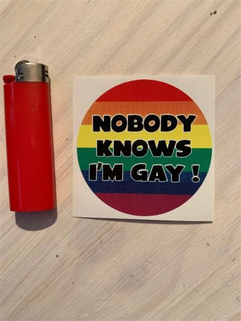 X Nobody Knows Im Gay Inch Circle Prank Gay Bumper Sticker EBay