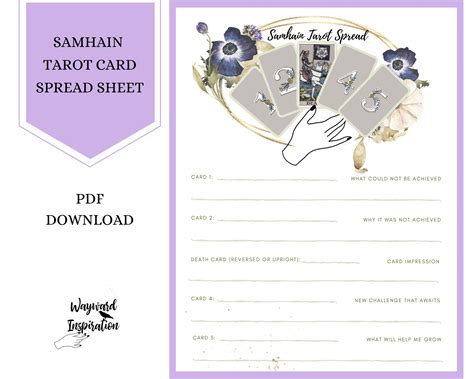 Samhain Tarot Spread Tarot Printable Printable Sabbat Spread Book Of