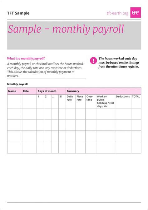 Free 31 Payroll Samples And Templates In Ms Word Ms Excel Pages