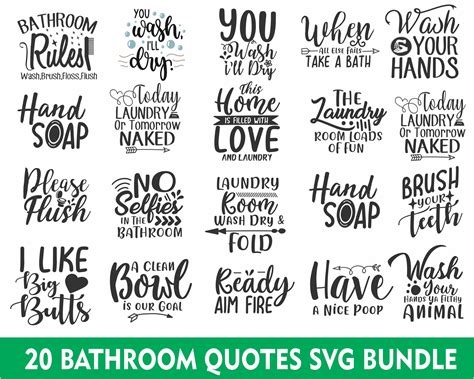 Bathroom Svg Bundle Funny Bathroom Svg Toilet Svg Home Svg Funny