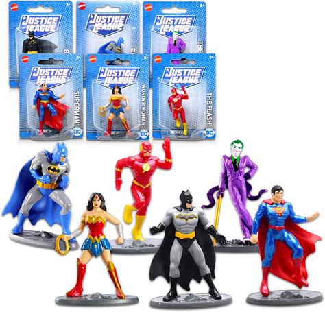 Set Of 6 Justice League Collectible Mini Figures 2 Inches For Dc Comics Batman Wonder Woman