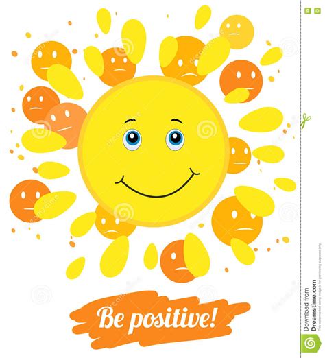 Vector Illustration Think Positively Stock Vector Illustration Of