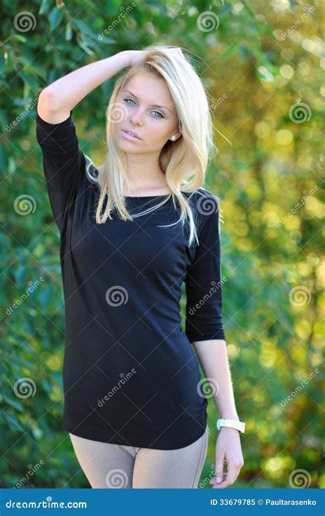 Beautiful Blonde Girl Portrait Outdoor Stock Image Image Of Chic Care 33679785