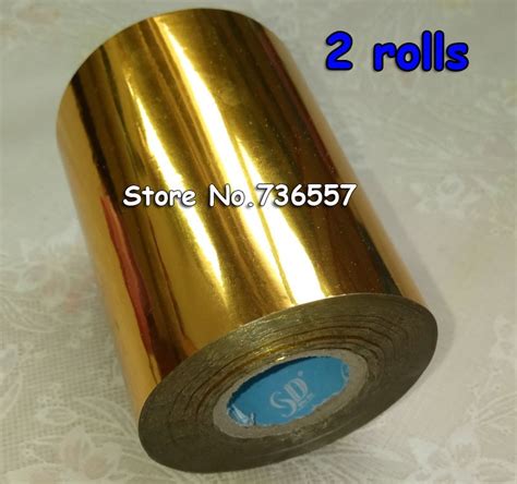 2 Rolls Golden Hot Foil Stamping Paper Heat Transfer Anodized Gilded