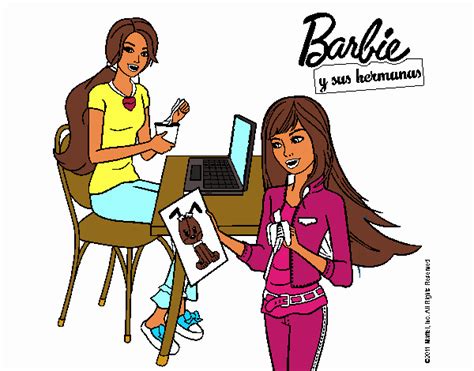 Dibujo De Barbie Y Su Hermana Pintado Por En Dibujos Net El D A A Las Imprime
