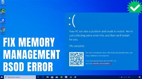 How To Fix Memory Management Bsod Error Windows