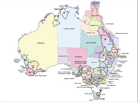 Map Of Australia Indicating The 56 Nrm Regions Recognised By The
