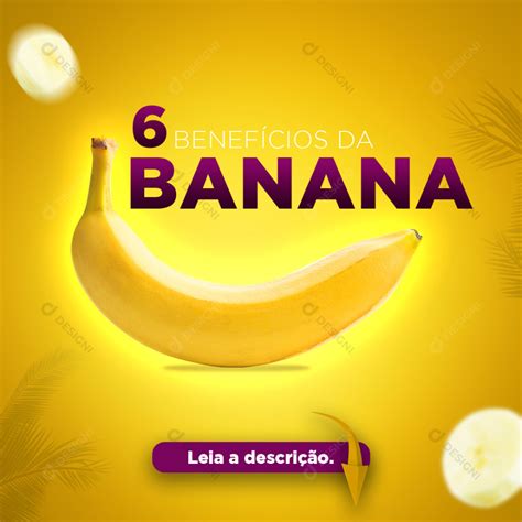 Benefícios da Banana Social Media PSD Editável Saudável download