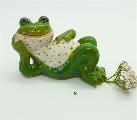 Ceramic Frog Hand Formed And Hand Painted Ceramic Etsy