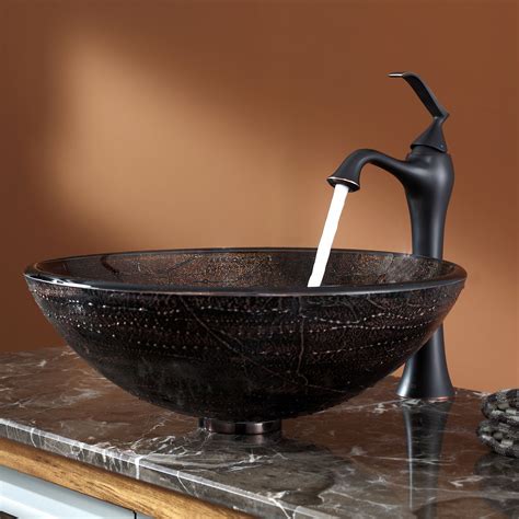 View all medicine cabinets recessed medicine cabinet surface mount medicine cabinet semi recessed medicine cabinet corner cabinet cabinet. Kraus Copper Illusion Glass Vessel Sink and Ventus Faucet ...