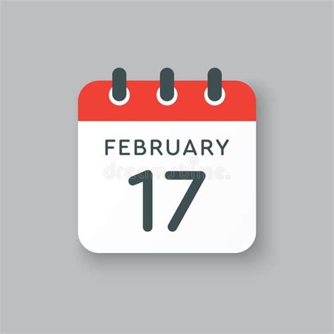 February 17th Day 17 Of Monthsimple Calendar Icon On White Background