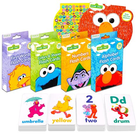 Buy Sesame Street Flash Card Set For Toddlers Bundle With 4 Decks Of