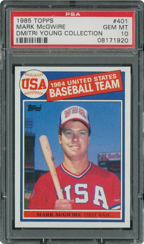 What are my mark mcgwire baseball cards worth? 1985 Topps Mark McGwire (1984 USA Baseball Team) | PSA CardFacts™