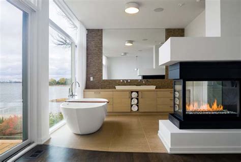 21 Stylish Bathrooms With Fireplaces Home Design And Interior