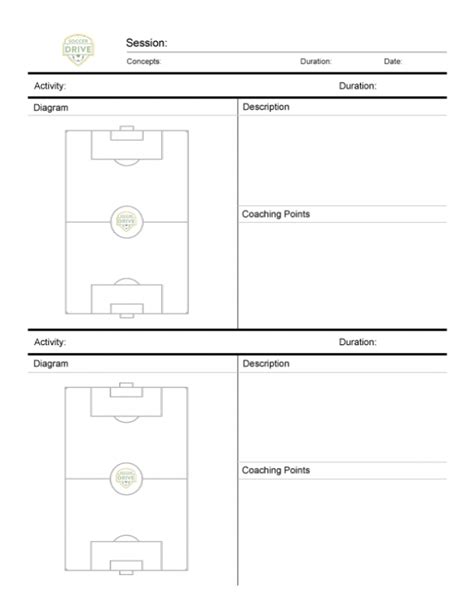 Printable Soccer Field Soccer Drills Practice Plans